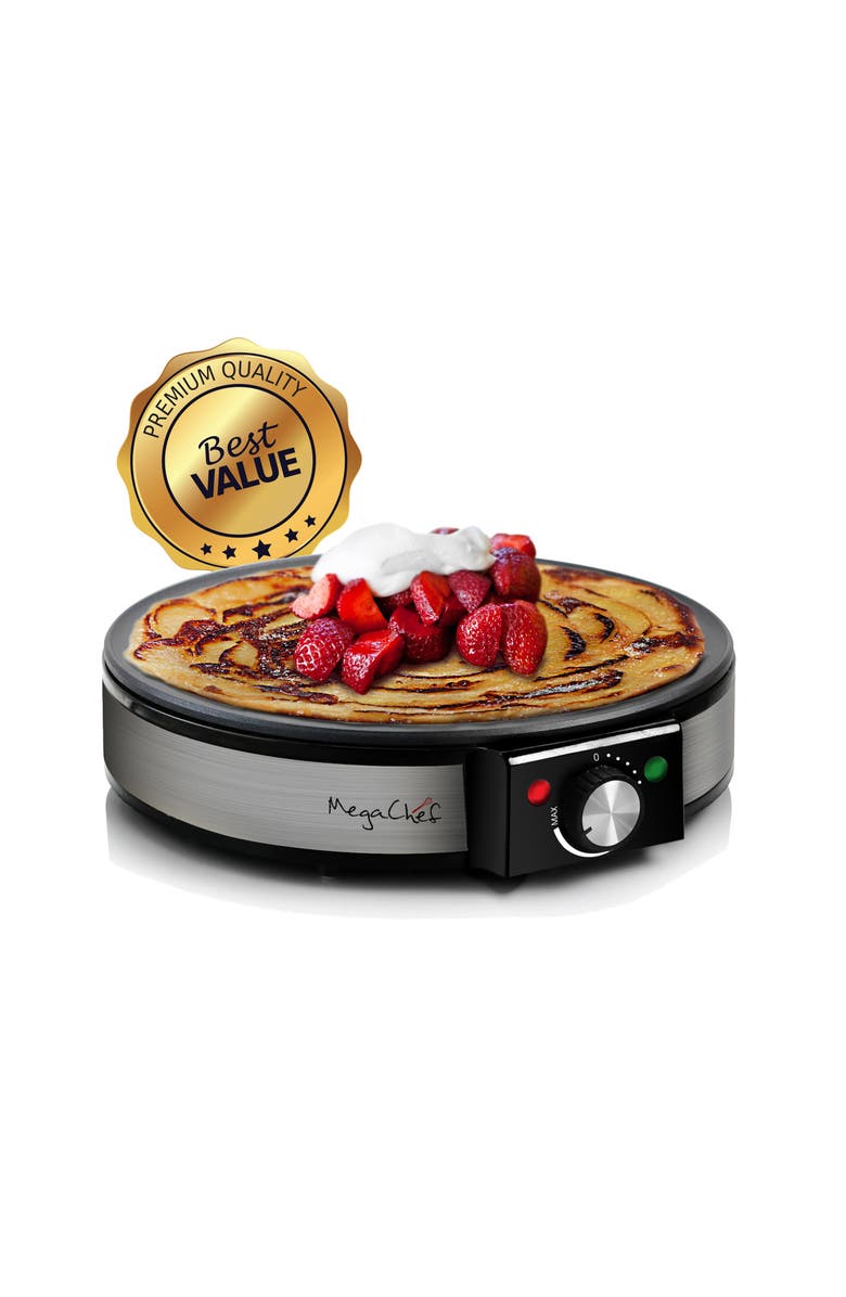 Megachef Nonstick Crepe and Pancake Maker Breakfast Griddle, Alternate, color, Black