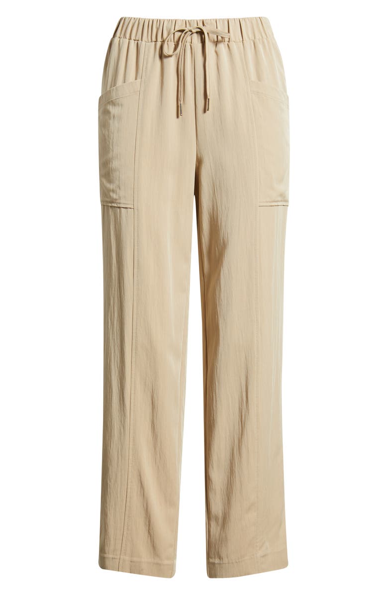 Anne Klein Tie Waist Crop Pants, Alternate, color, Safari