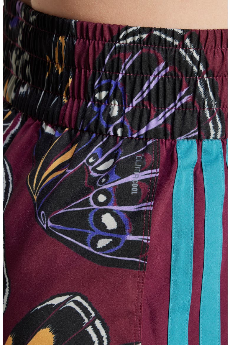 Print 3-Stripes Shorts, Alternate, color, BLACK/ AMAZON RED/ ENERGY INK