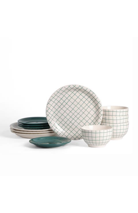 Ash Stoneware 12-Piece Dinnerware Set