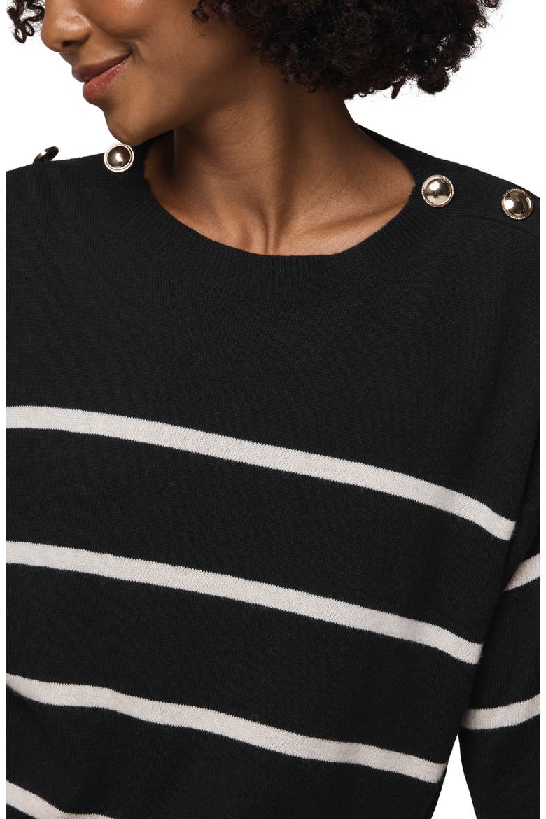 Stephanie Stripe Sweater, Alternate, color, BLACK/ PALE OAK
