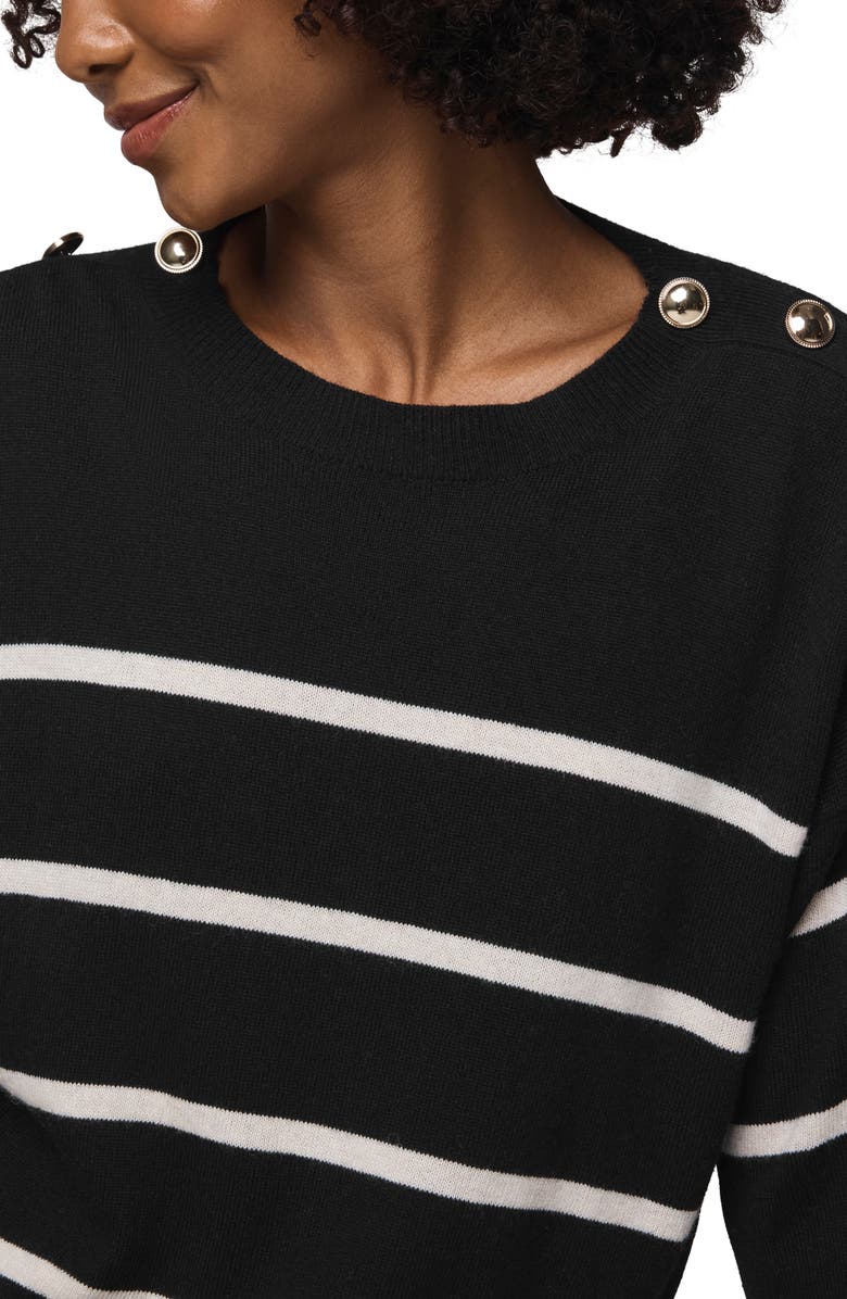 Splendid Stephanie Stripe Sweater, Alternate, color, Black/ Pale Oak
