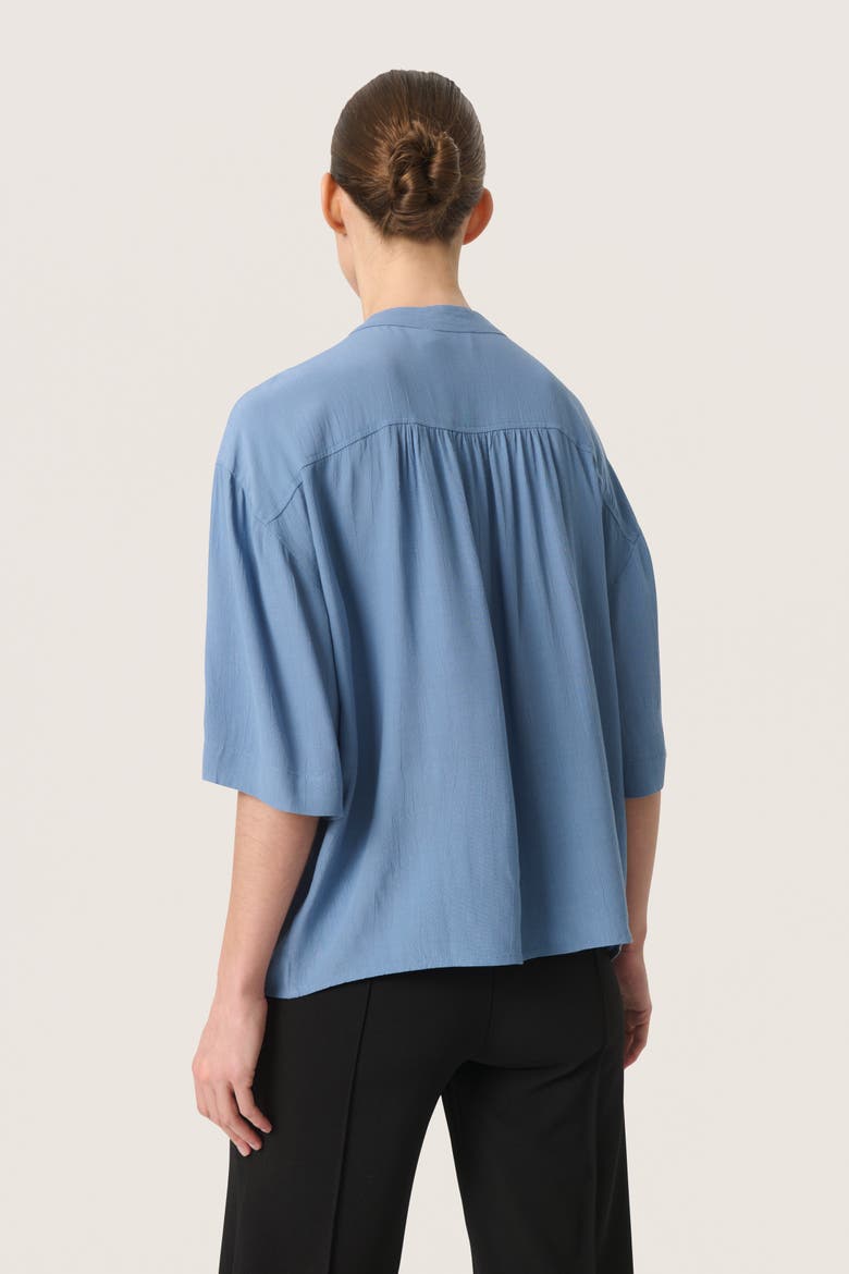 Layna Half Sleeve Loose Fit Shirt, Alternate, color, Coronet Blue