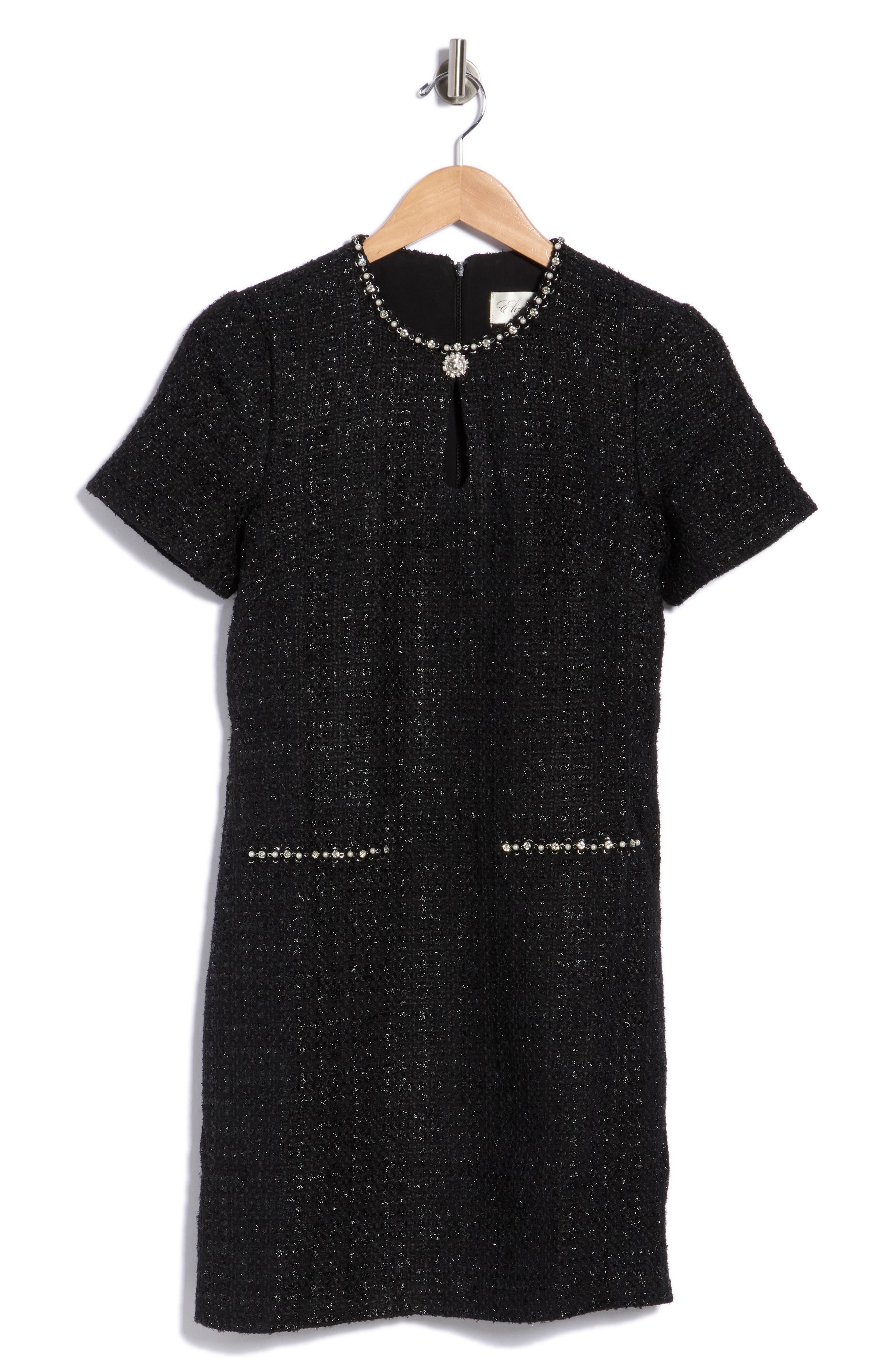 Metallic Knit Shift Dress