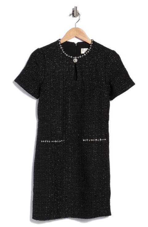 Metallic Knit Shift Dress