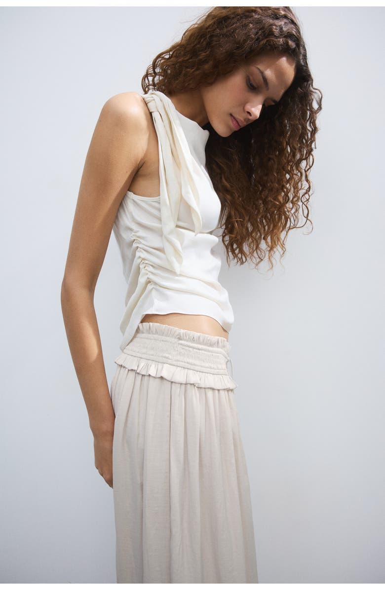 H&M Tasseled Maxi Skirt, Alternate, color, Light Beige