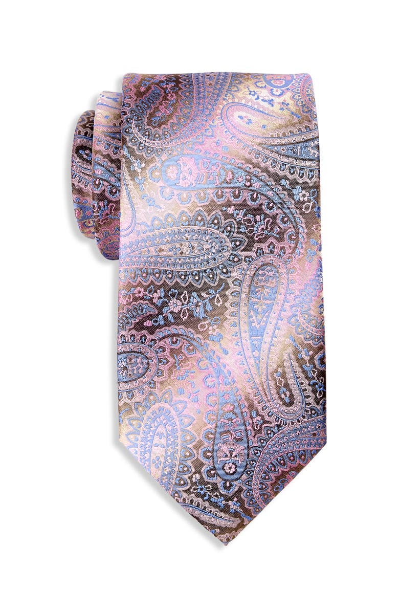 Synrgy by DXL Big & Tall Spring Paisley Tie, Main, color, Pink