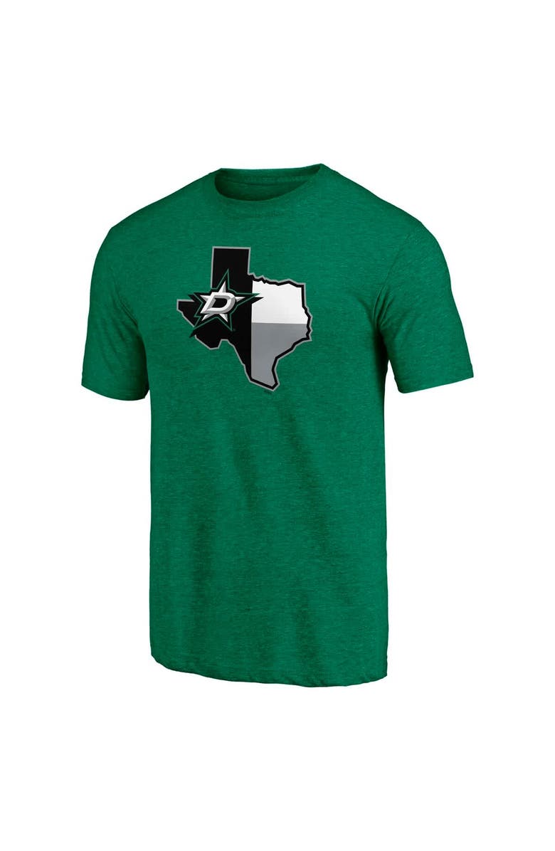 FANATICS Men's Fanatics  Heather Kelly Green Dallas Stars Tri-Blend Block Party Shoot to Score T-Shirt, Alternate, color, 