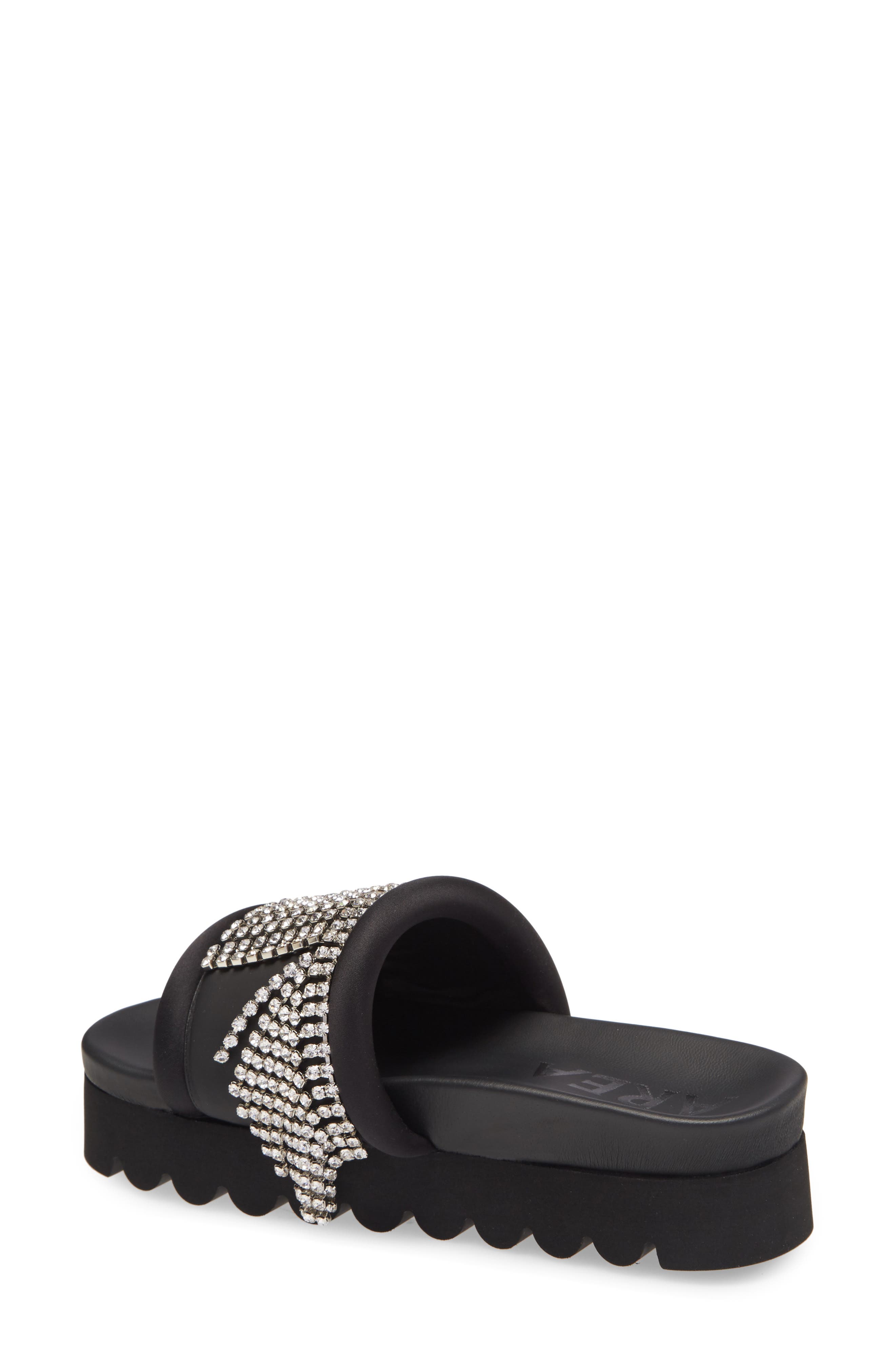 Area Crystal Fringe Platform Slide Sandal, Alternate, color, 