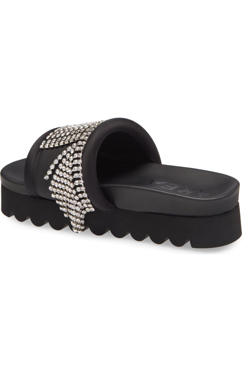 Area Crystal Fringe Platform Slide Sandal, Alternate, color,