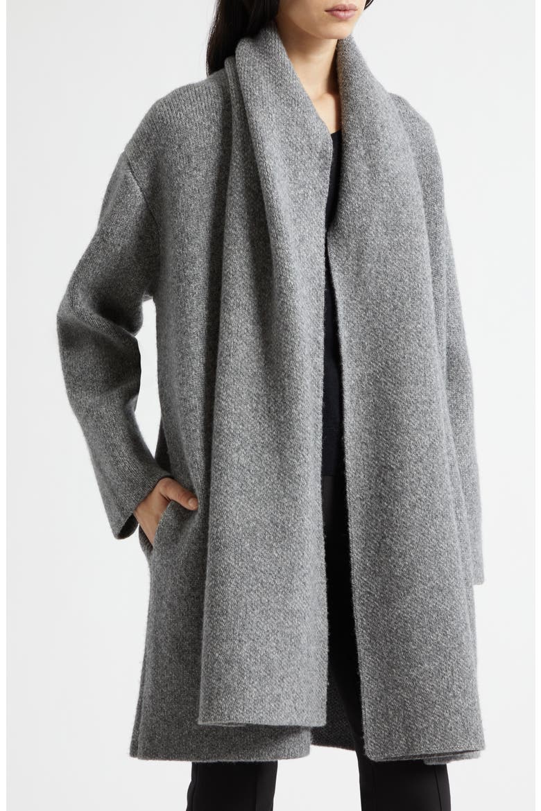 Drape Sweater Coat, Alternate, color, HEATHER GREY
