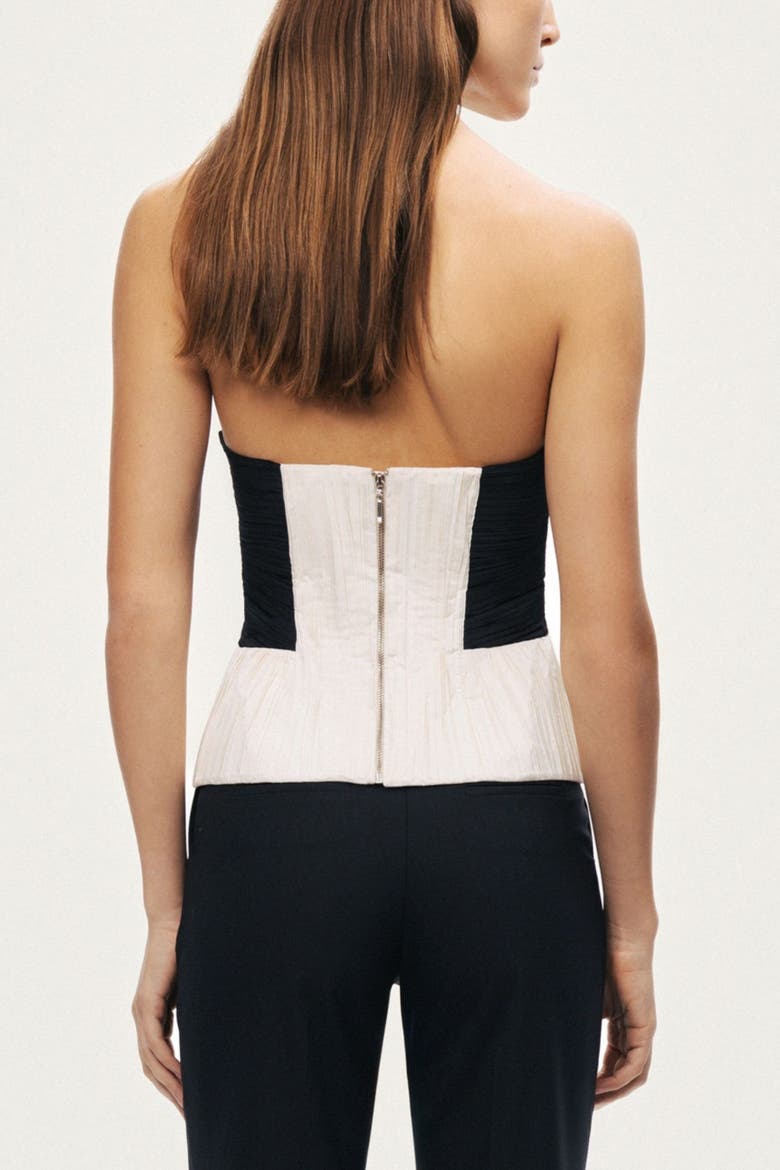 Structured Strapless Contrast Bustier Top, Alternate, color, Multi-Colored
