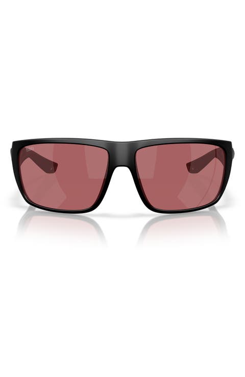 64mm Polarized Rectangular Sunglasses