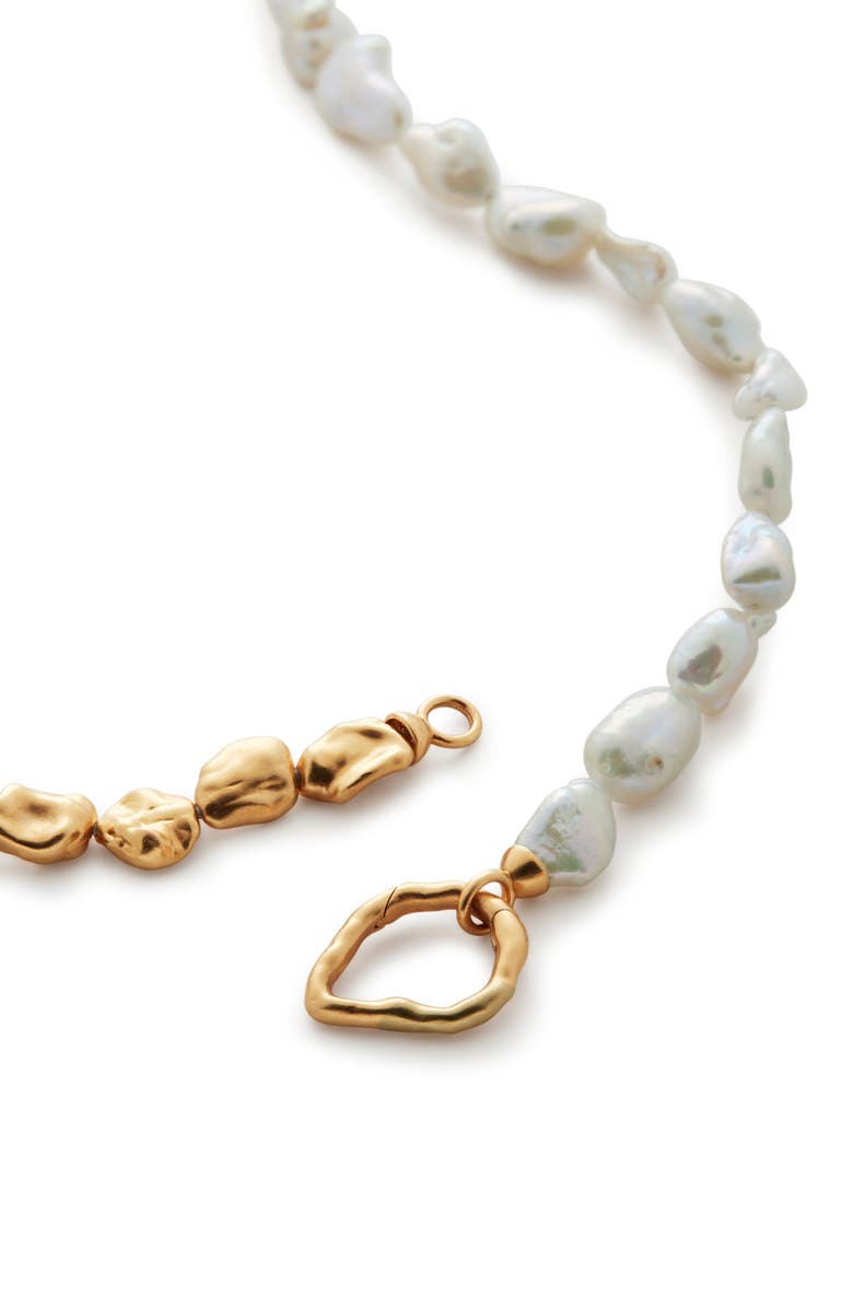 Monica Vinader Keshi Pearl Necklace, Alternate, color, Gold/ White
