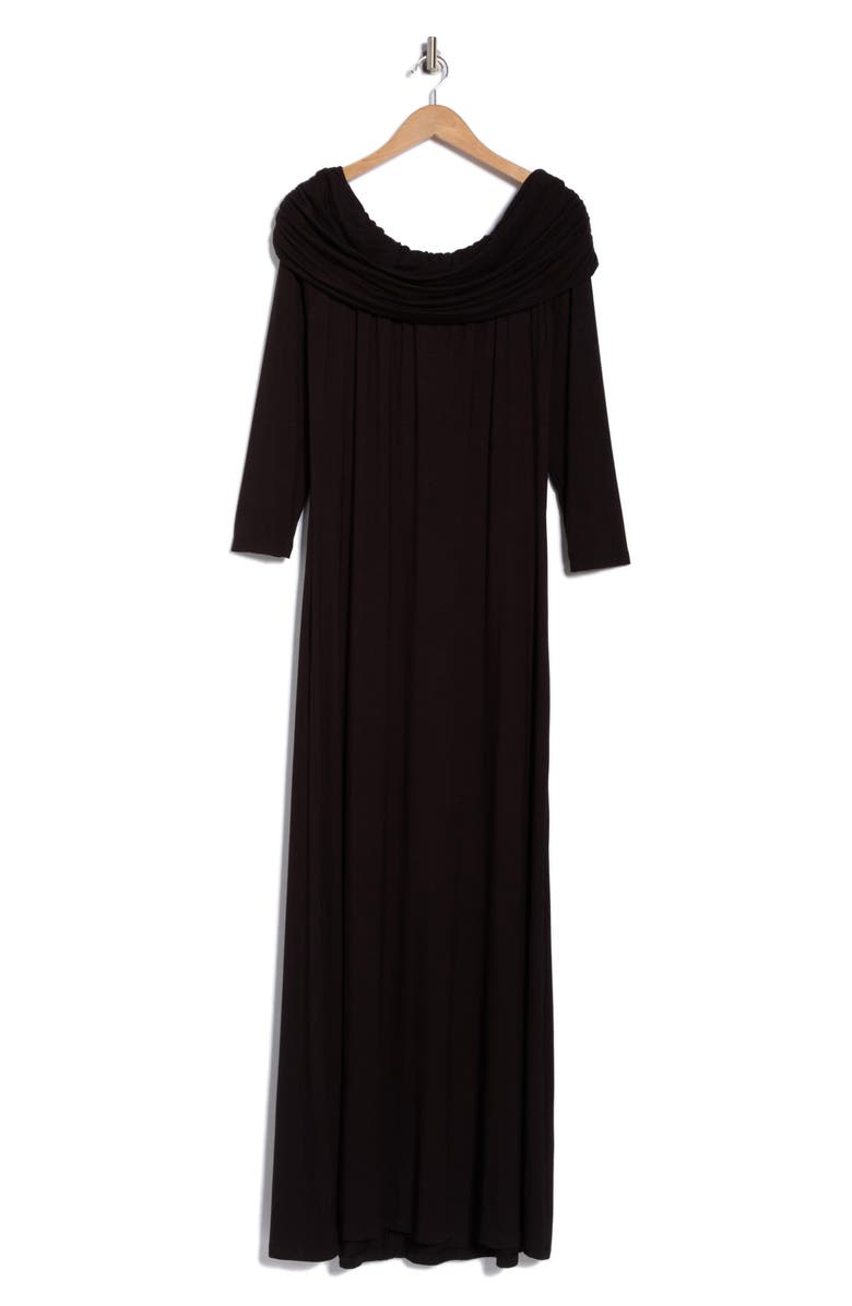 Renee C Off the Shoulder Long Sleeve Maxi Dress, Main, color, Black