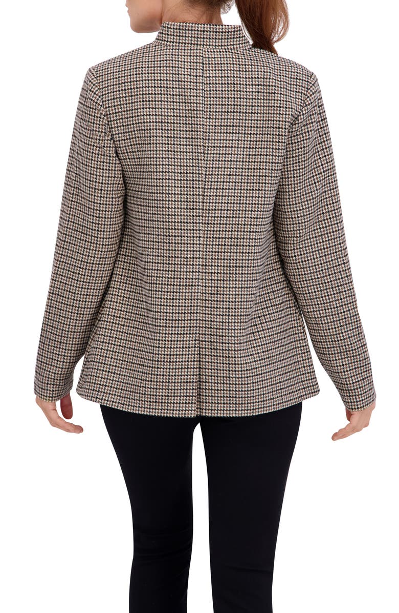 Ookie & Lala Houndstooth Inverted Notch Lapel Blazer, Alternate, color, Camel/ Brown/ Black