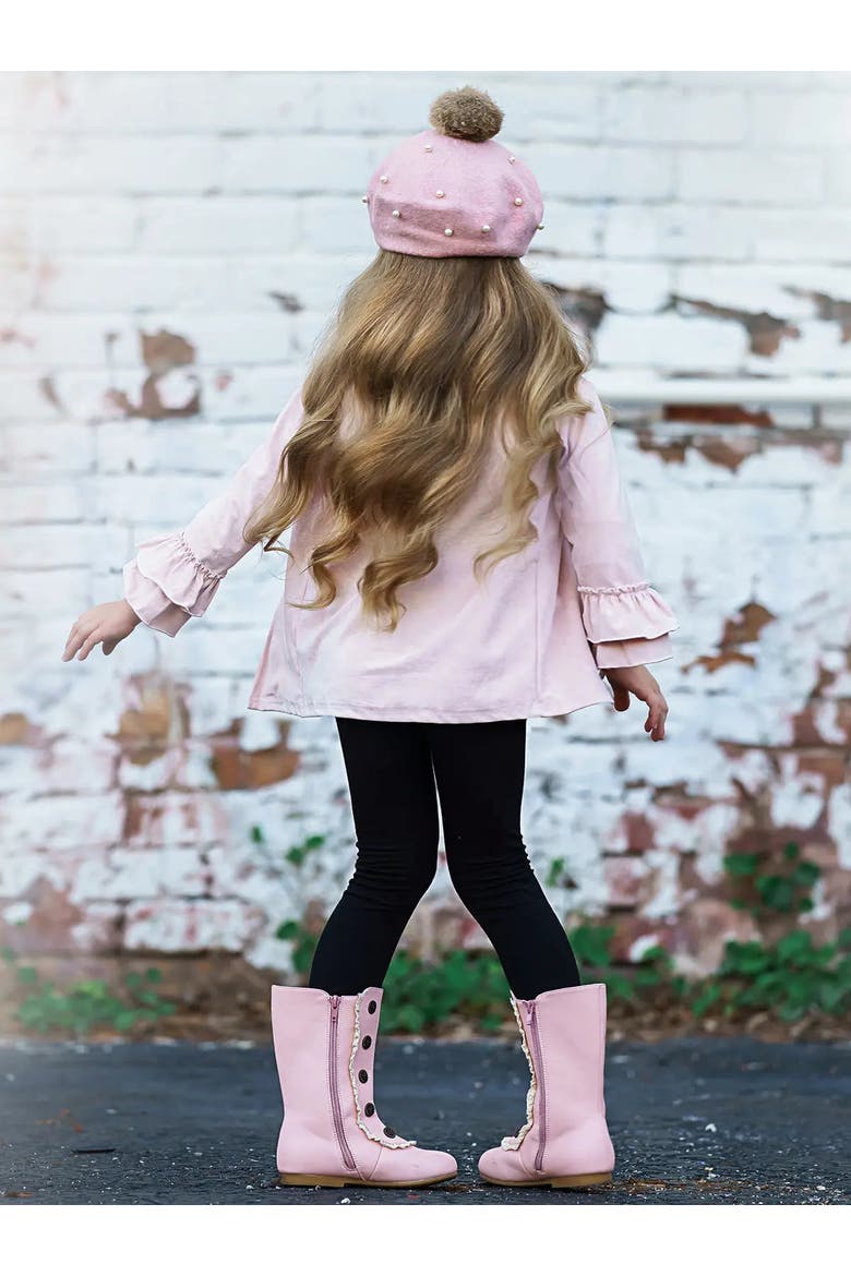 Making Boss Moves Cute Top, Leggings and Jacket Set, Alternate, color, Pink