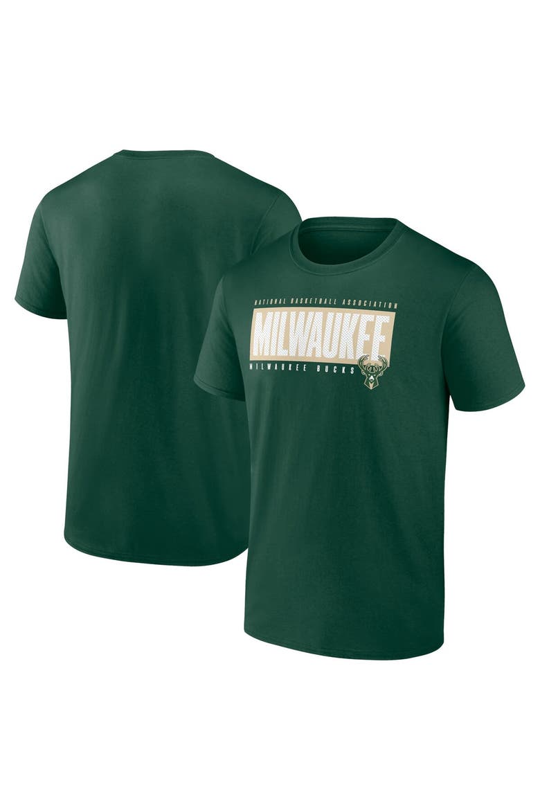 Men's Fanatics Branded Hunter Green Milwaukee Bucks Box Out T-Shirt, Main, color, Hunter Green