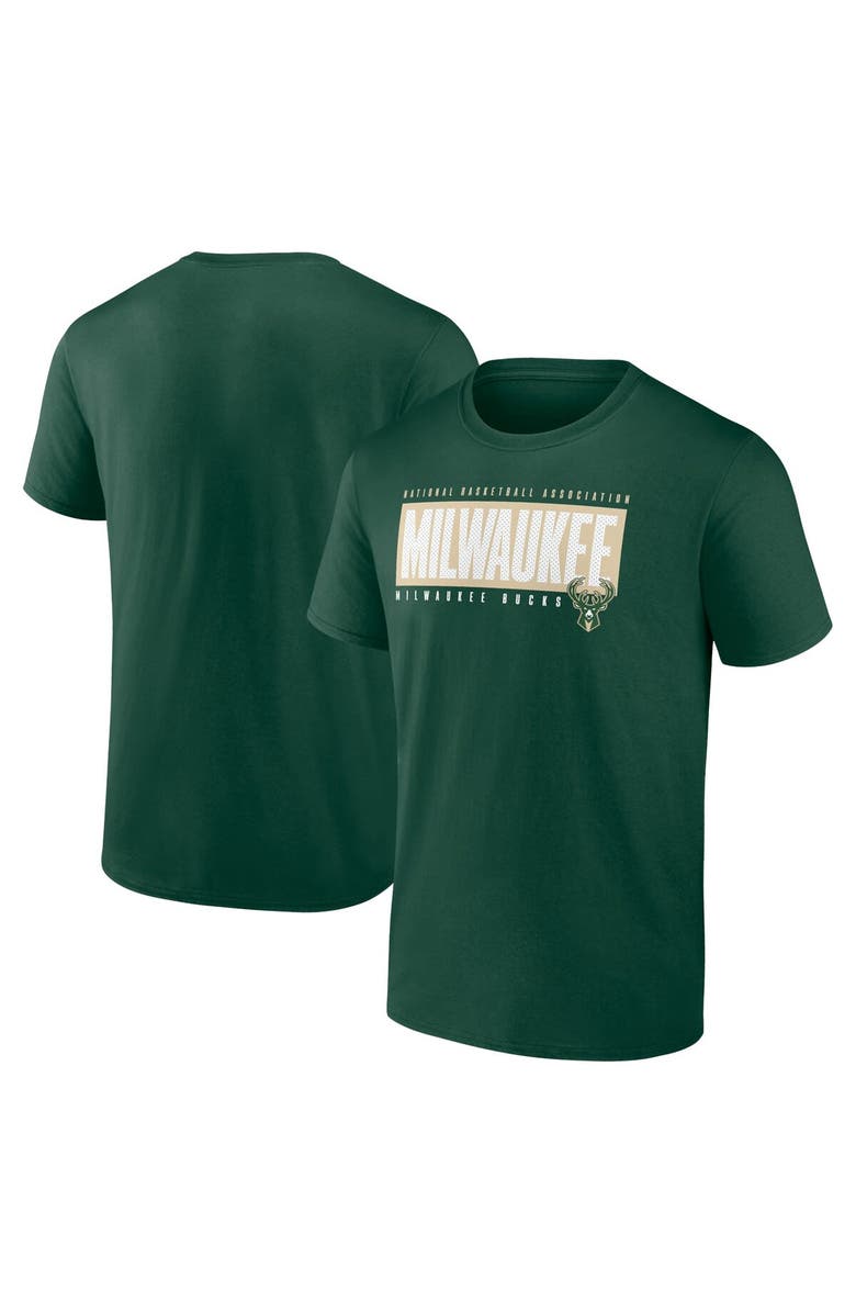 FANATICS Men's Fanatics Branded Hunter Green Milwaukee Bucks Box Out T-Shirt, Main, color, Hunter Green