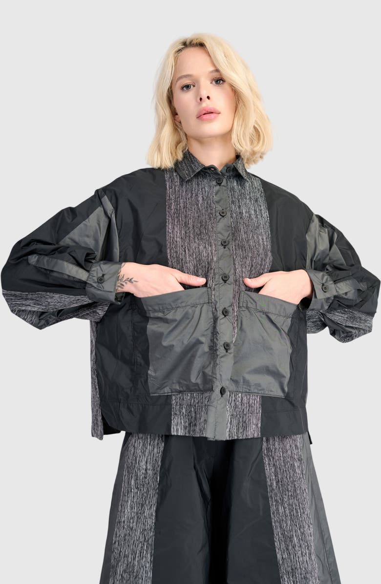 Alembika Gauntlet Boxy Shirt, Main, color, Iron