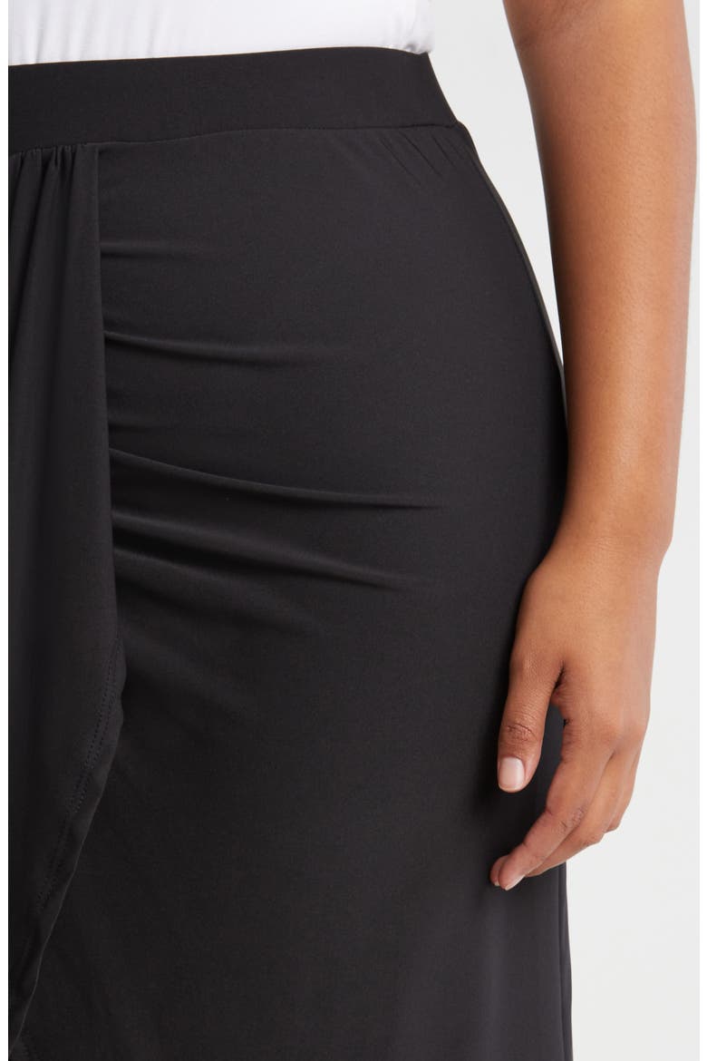 Draped Wrap Skirt, Alternate, color, BLACK