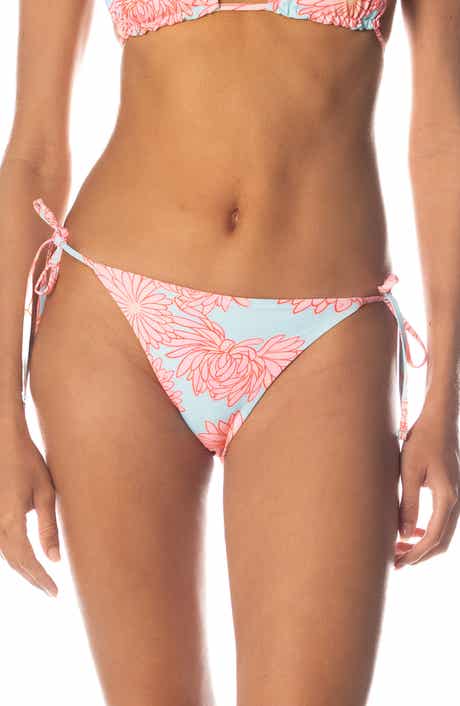 Tropical Bloom Reversible Side Tie Bikini Bottoms