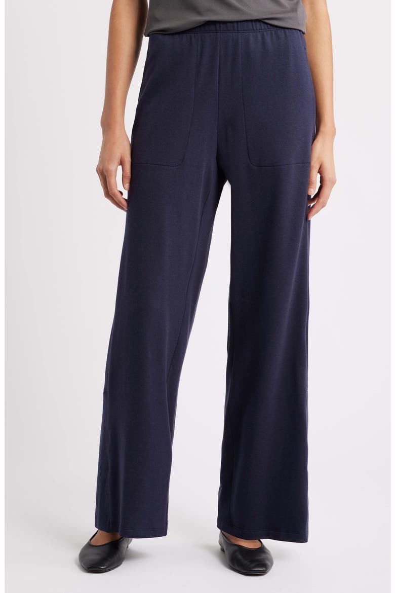 Slit Hem Straight Leg Pants, Main, color, INK