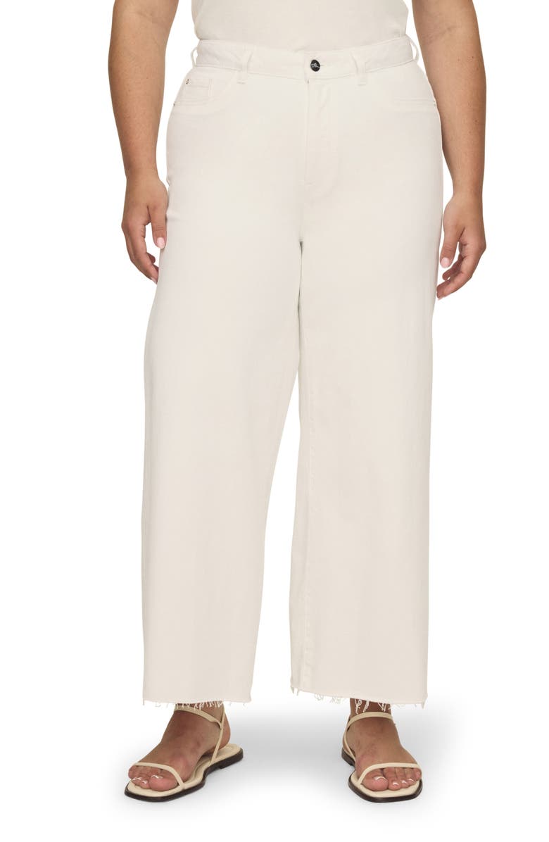 WARP+WEFT ICN Raw Hem High Waist Ankle Wide Leg Jeans, Main, color, 