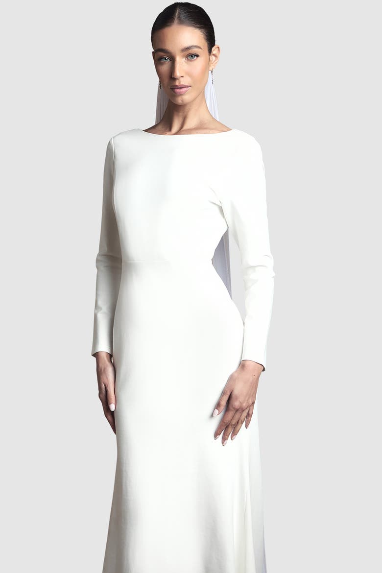 Slash Neck Maxi Dress, Alternate, color, Ivory
