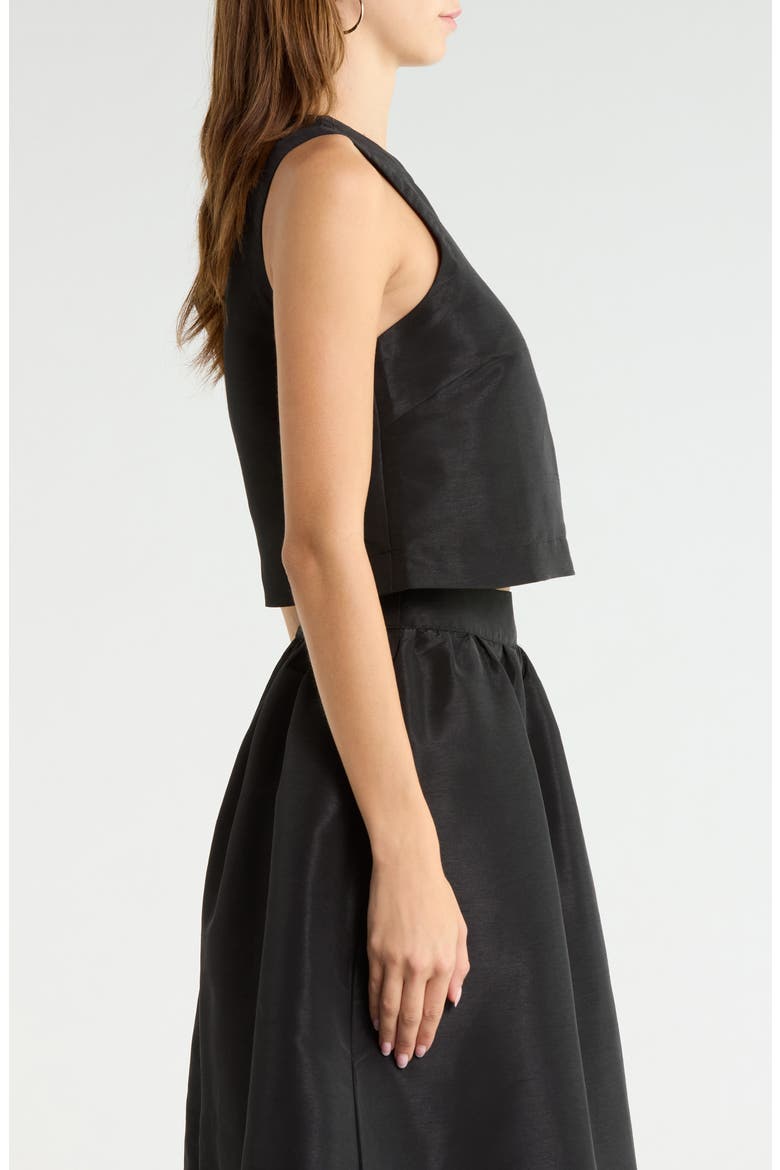 Hestia Caryn Bow Shoulder Sleeveless Top, Alternate, color, BLACK