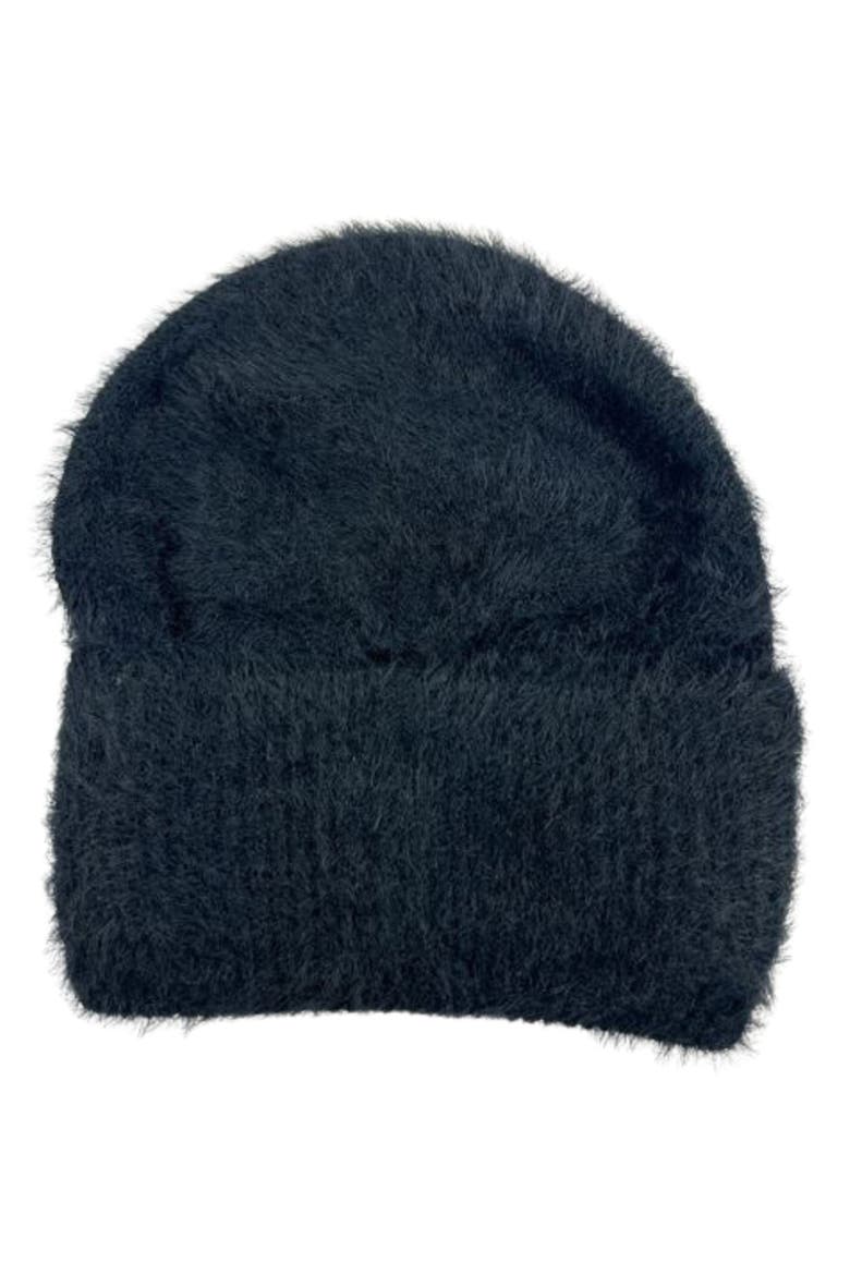 Eyelash Knit Cuffed Beanie, Main, color, BLACK