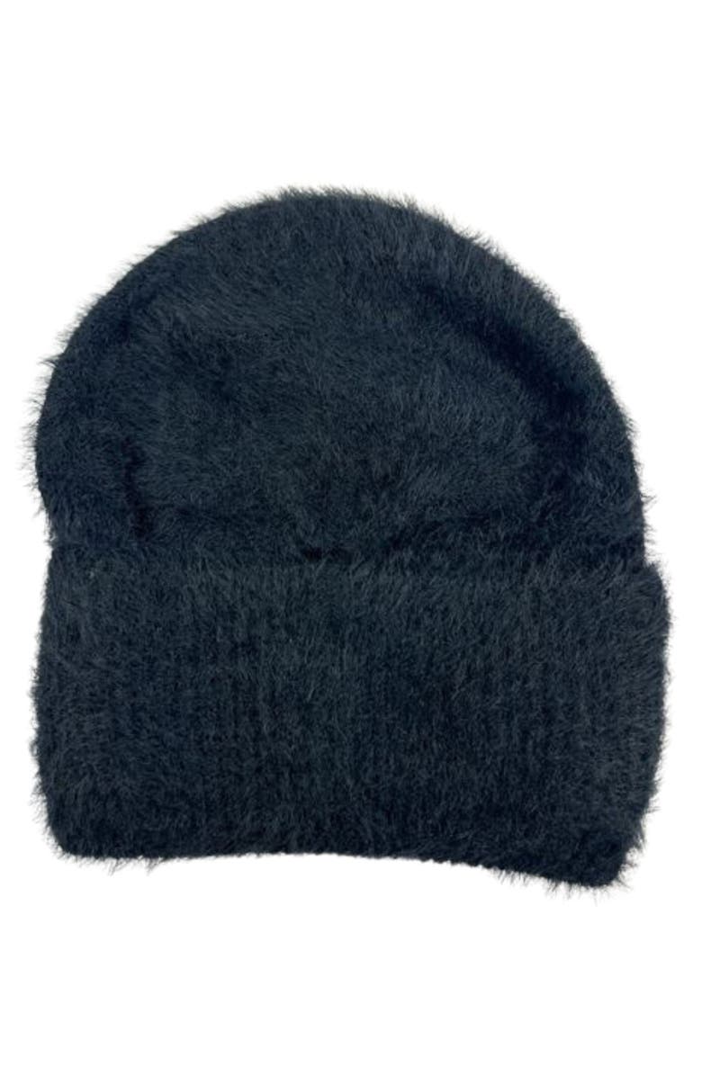 MARCUS ADLER Eyelash Knit Cuffed Beanie, Main, color, Black