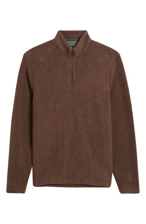 Johnnie-o Dion Fleece Half Zip Pullover In Brown