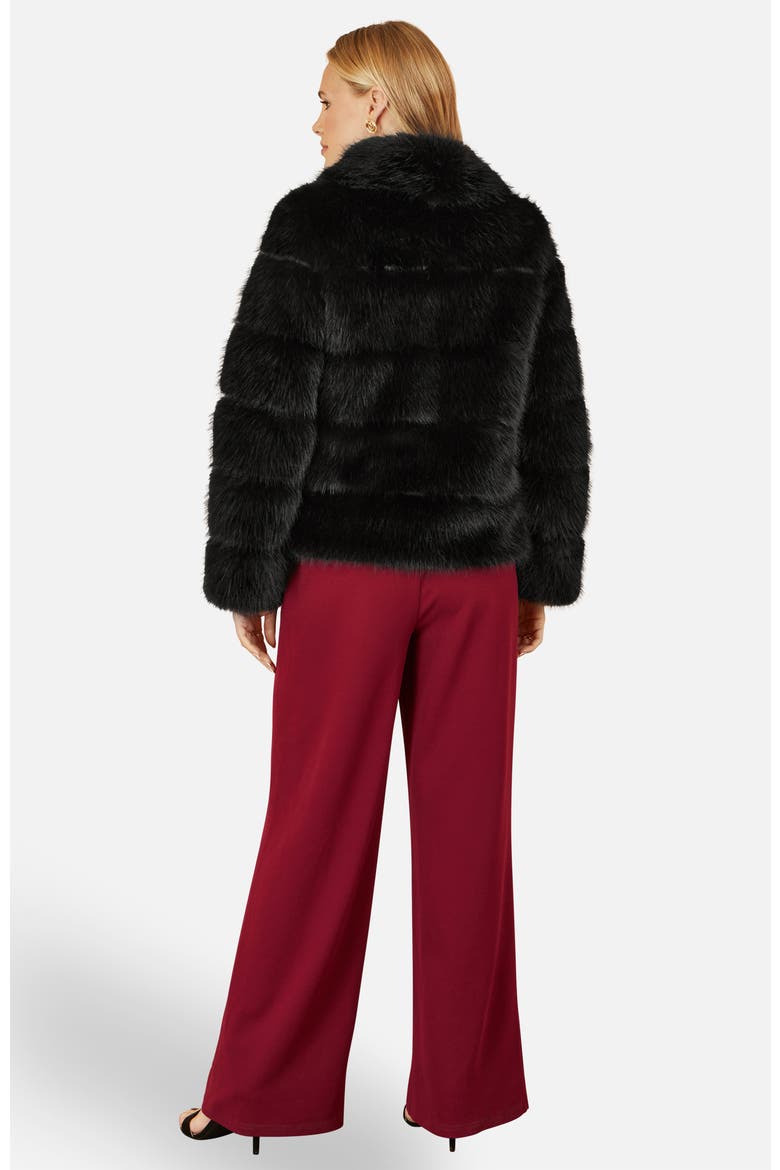 Luxe Faux Fur Coat, Alternate, color, Black