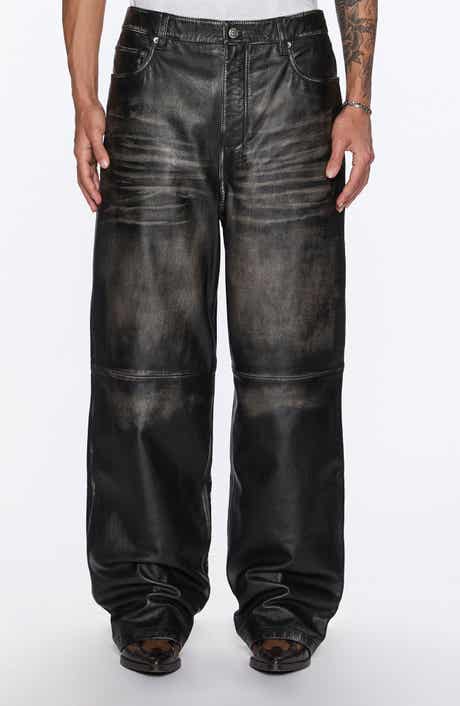 Blackjack Maxx High Waist Relaxed Wide Leg Leather Jeans