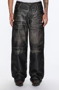 Ksubi Blackjack Maxx High Waist Relaxed Wide Leg Leather Jeans