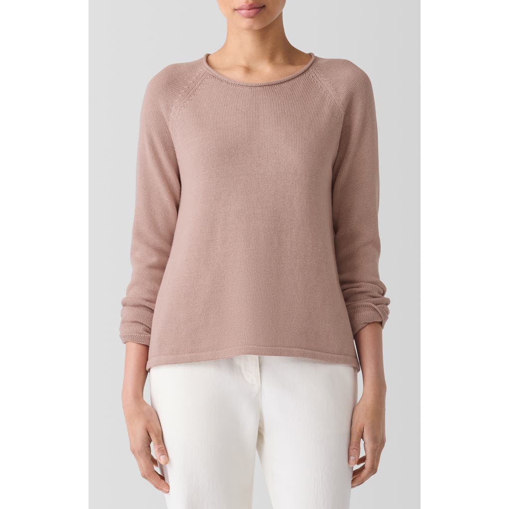 Eileen Fisher Raglan Sleeve Organic Cotton Blend Sweater In Neutral
