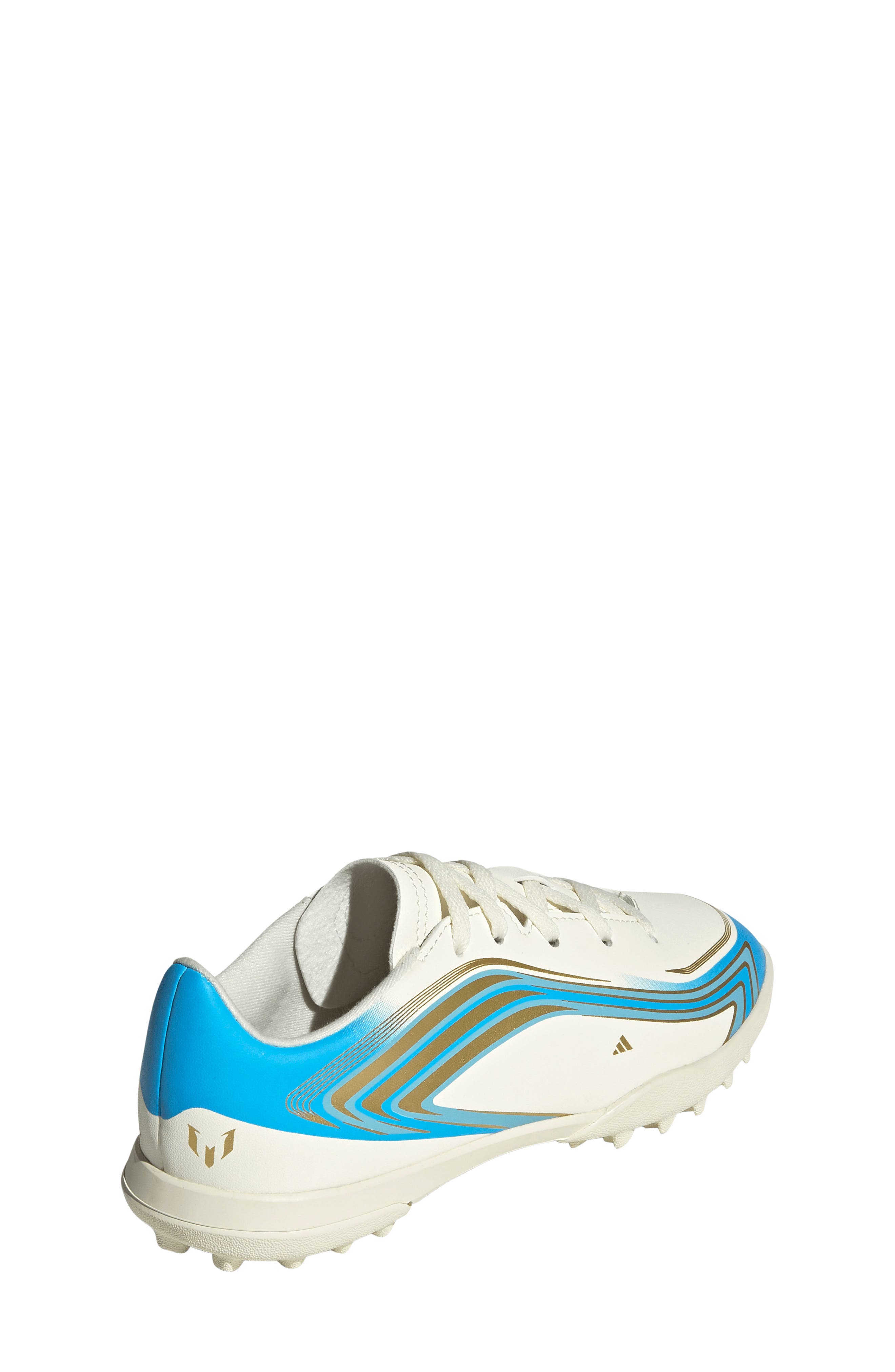 Kids' F50 Messi Club Turf Soccer Shoe, Alternate, color, IVORY/ SEMI BLUE / ICEY BLUE