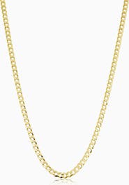 Oradina 10K Gold Carmine Curb Chain Necklace