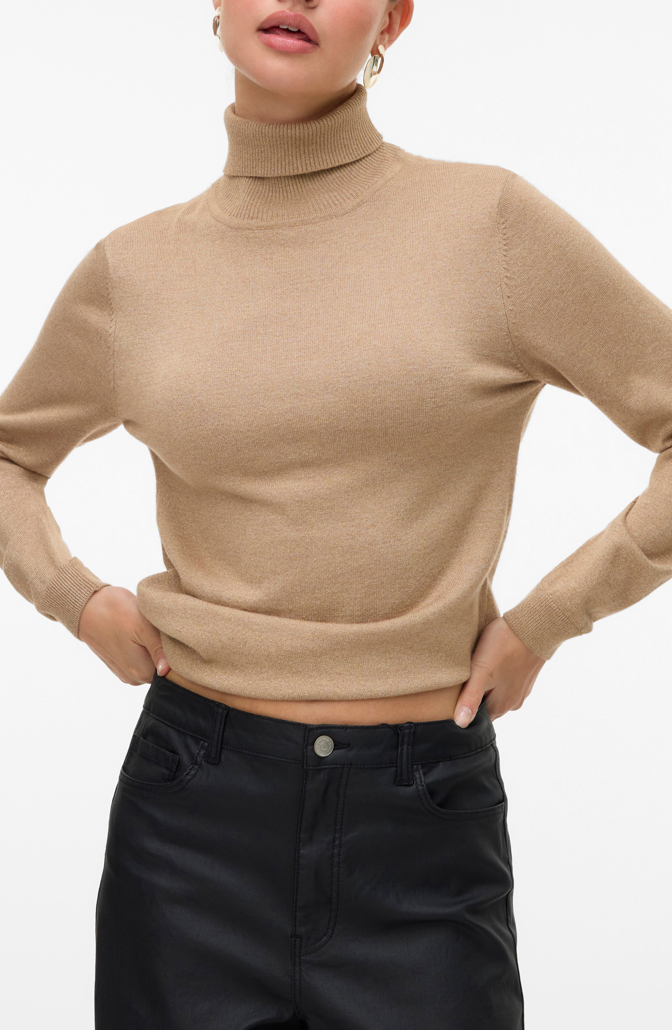 VERO MODA Happy Glitter Turtleneck Sweater