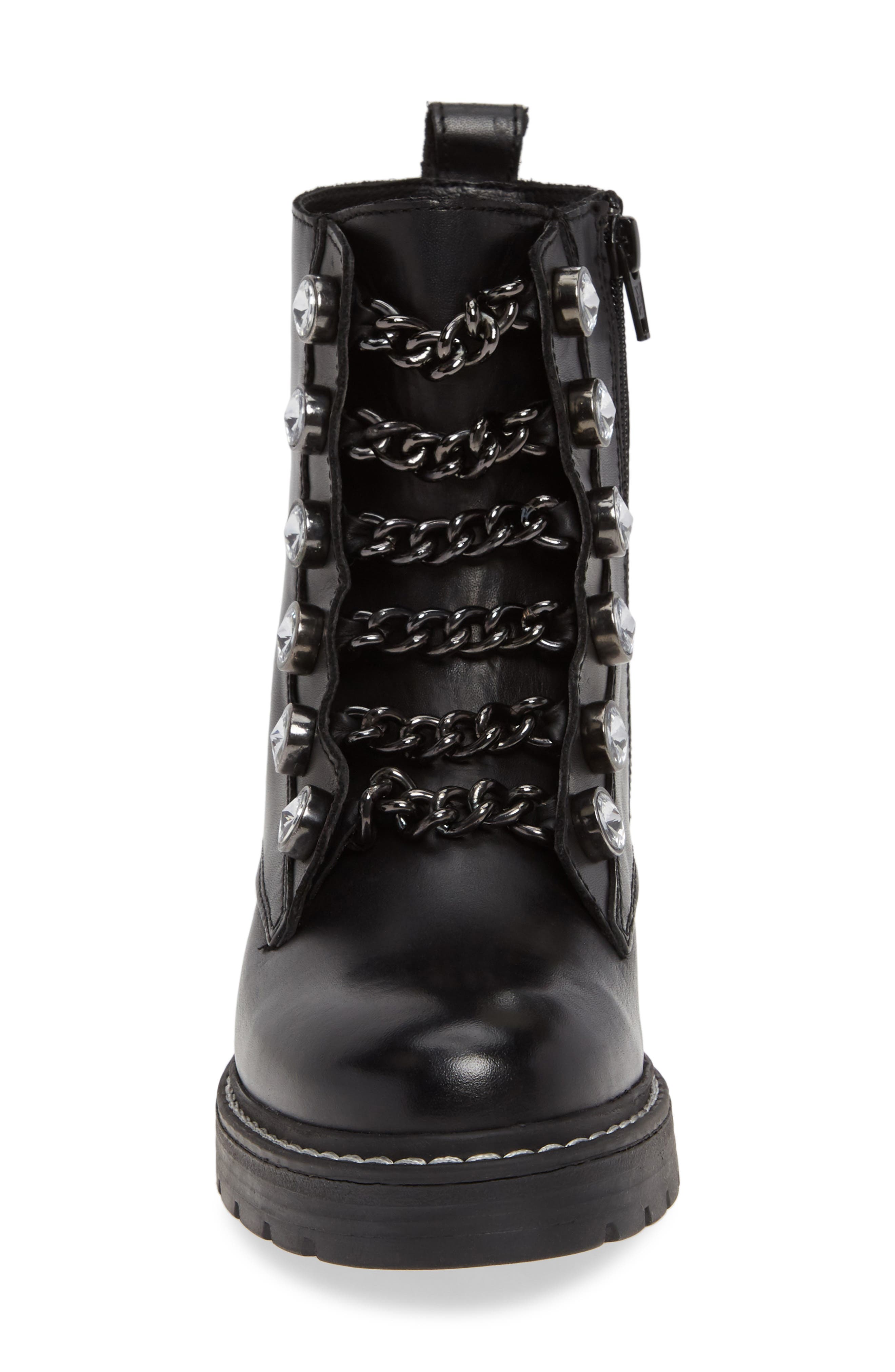 Kurt Geiger London Bax Crystal & Chain Combat Boot, Alternate, color, 
