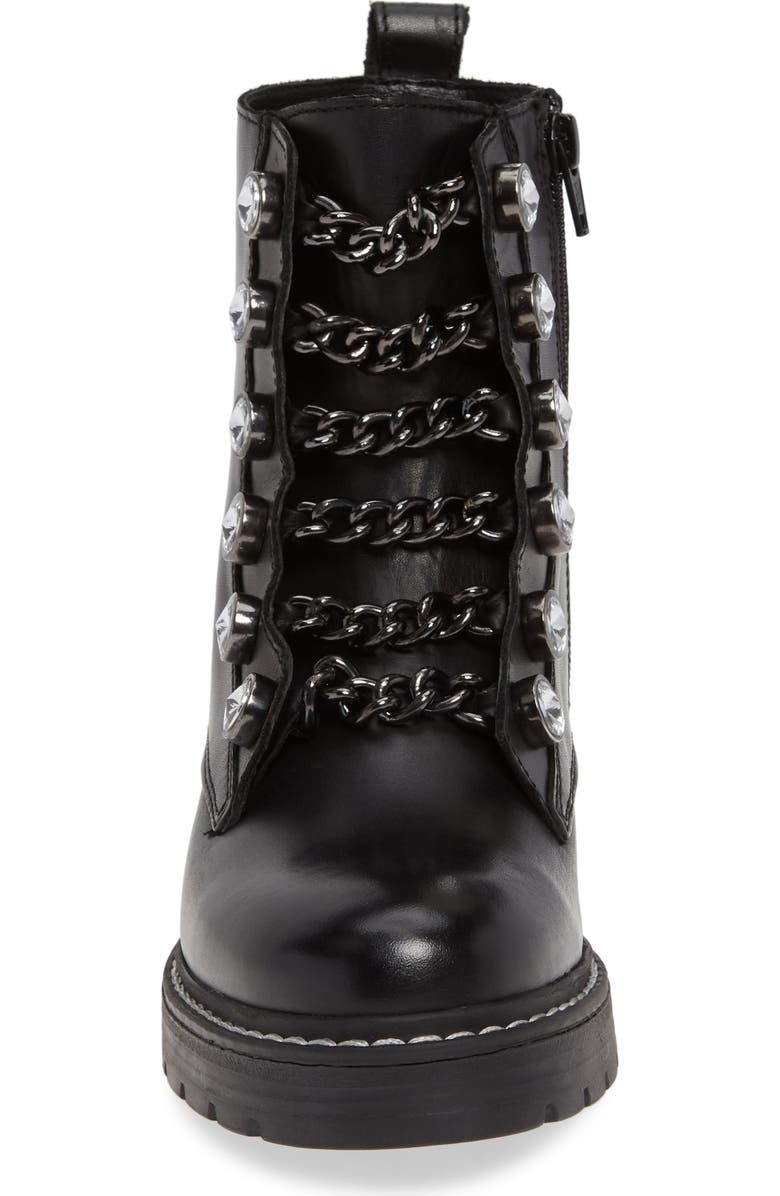 Kurt Geiger London Bax Crystal & Chain Combat Boot, Alternate, color,