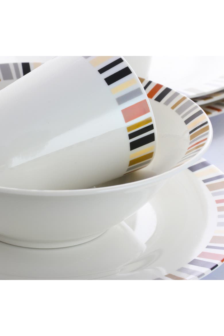 12 Piece Lanvale Fine Ceramic Dinnerware Set For 4, Alternate, color, White