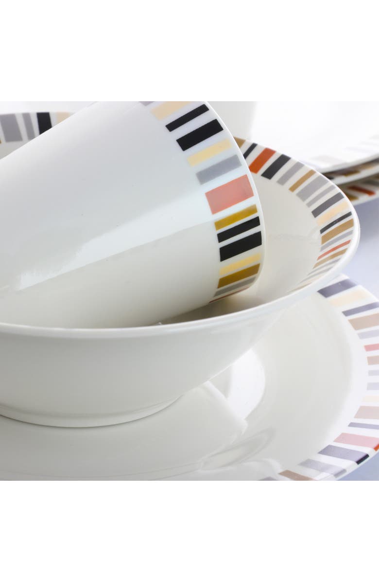 Gibson 12 Piece Lanvale Fine Ceramic Dinnerware Set For 4, Alternate, color, White