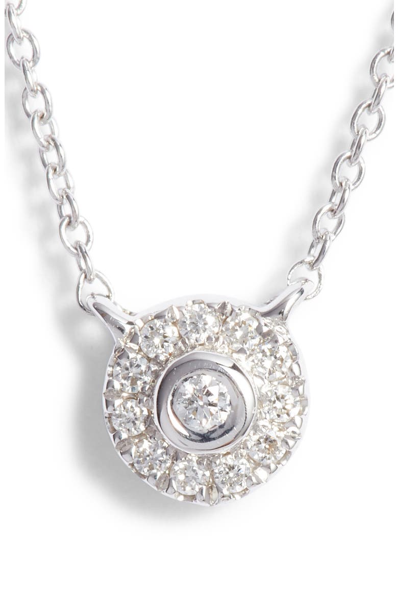 Lauren Joy Mini Diamond Disc Necklace, Main, color, WHITE GOLD