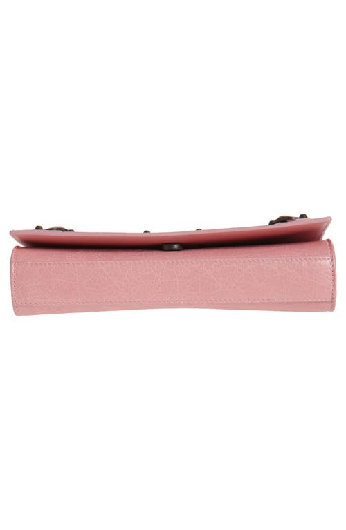 Balenciaga Le City Leather Wallet On A Chain In 5826 Vintage Pink
