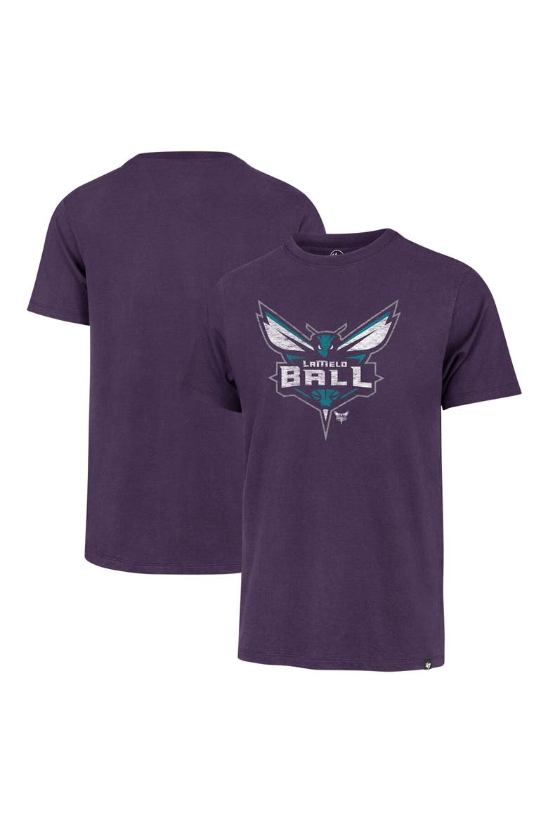 Men's '47 LaMelo Ball Purple Charlotte Hornets Player Logo Vintage T-Shirt, Alternate, color, Purple