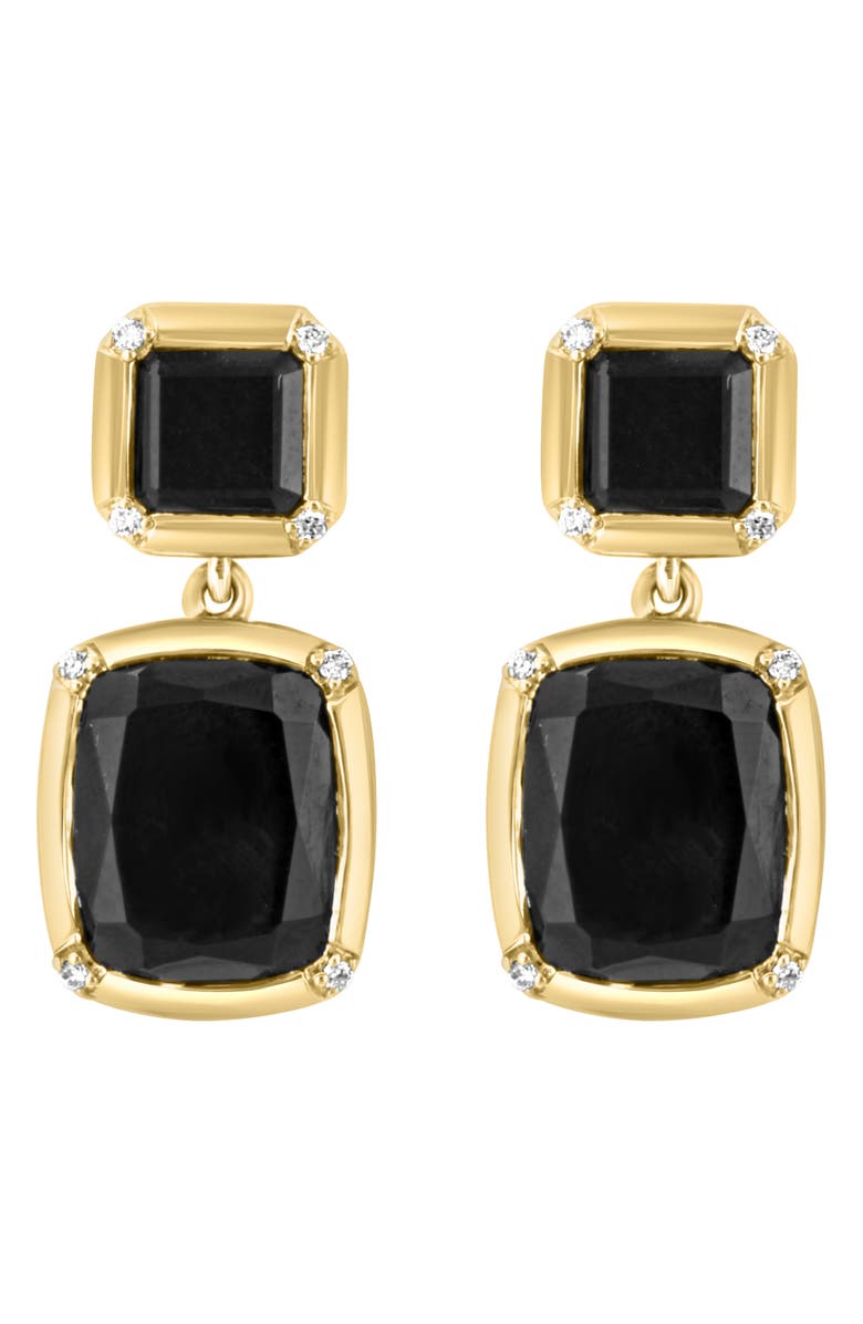 EFFY Onyx & Diamond Drop Earrings - 0.07ct., Alternate, color, 