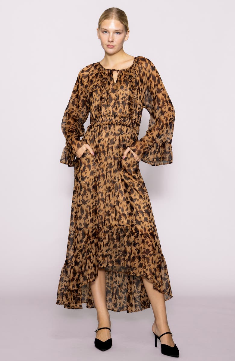 MELLODAY Print Long Sleeve Dress, Alternate, color, Animal