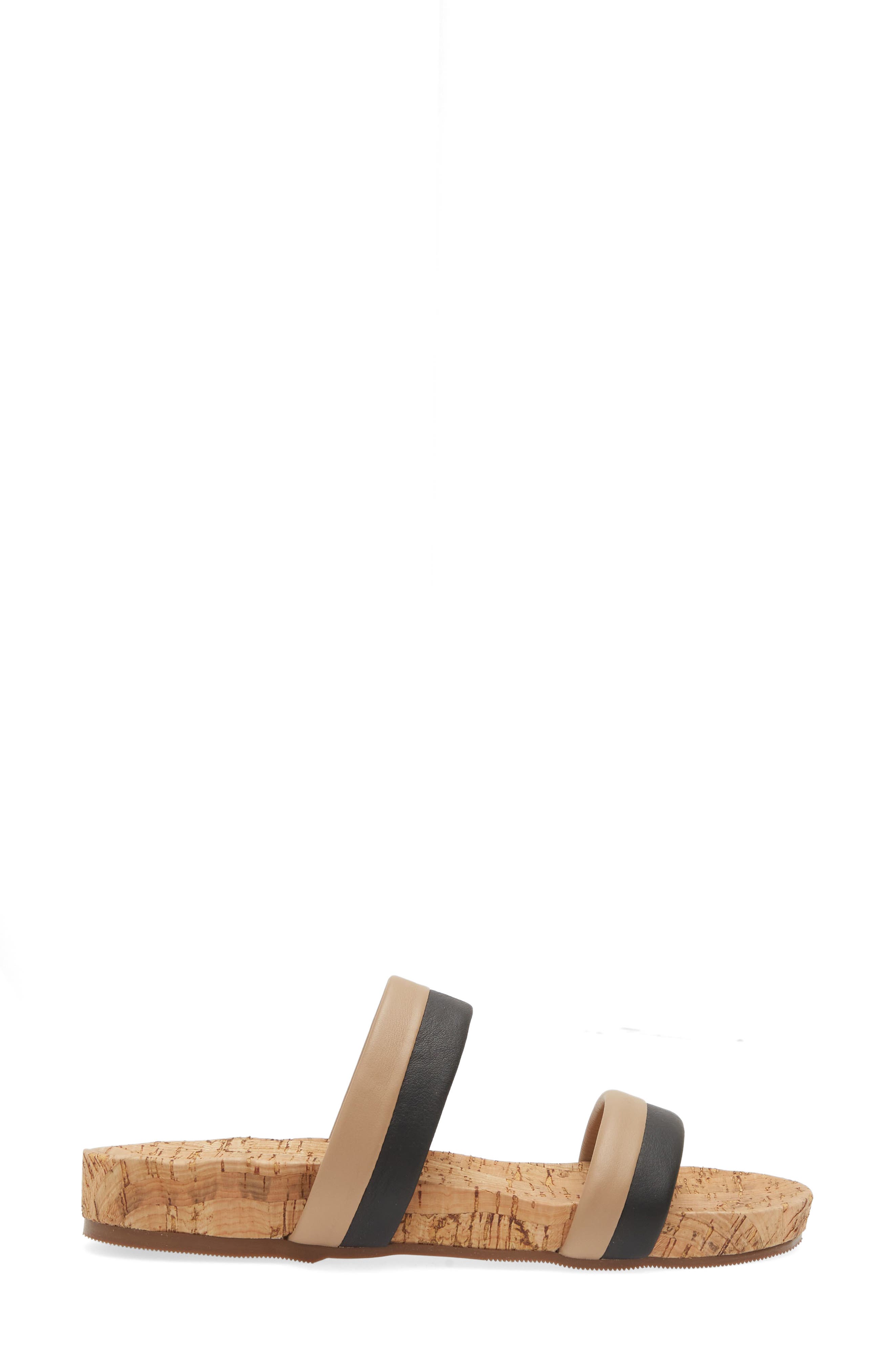 Kaanas Coco Leather Pool Slide Sandal- Olive